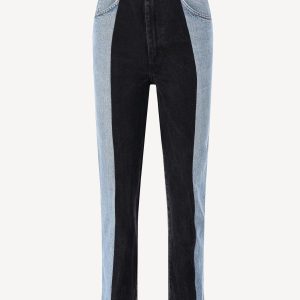 Jeans Straight in Light Blue/Black