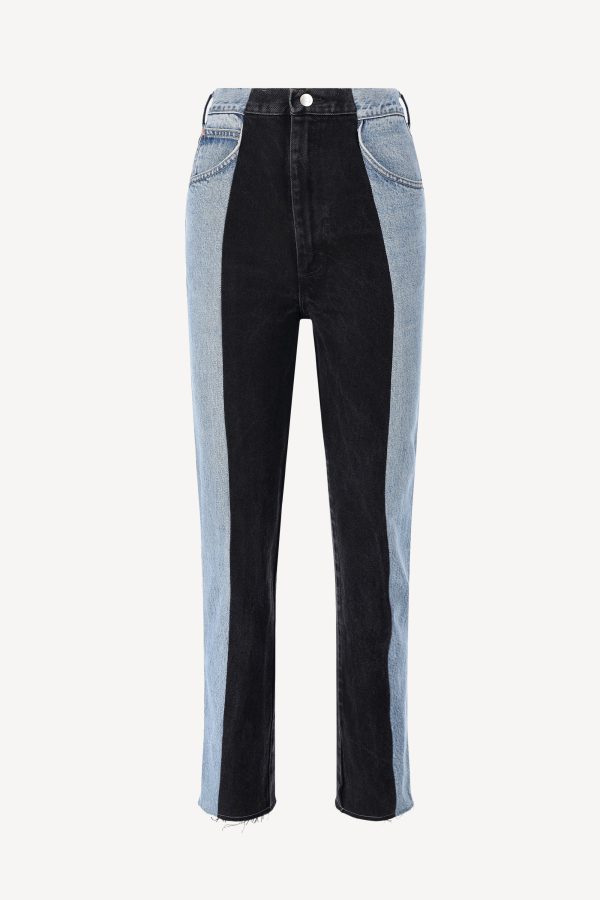 Jeans Straight in Light Blue/Black